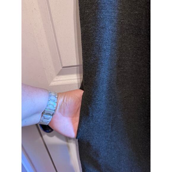 Lands' End Sleeveless Ponte Charcoal Gray Shift Dress Back Zipper Pockets Sz 6 - Picture 9 of 12